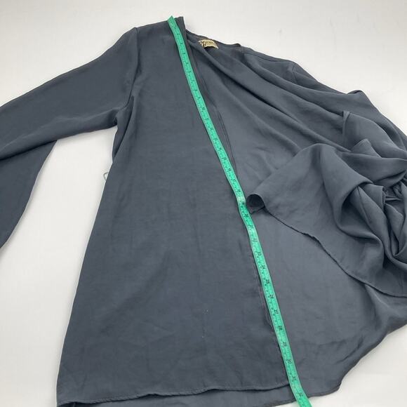 Show Me Your Mumu Womens Gray Belted Poly Wrap Jacket Bell Sleeve Size M - Picture 8 of 11